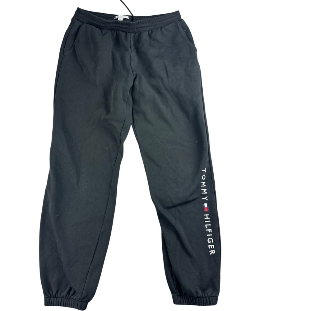 Tommy Hilfiger Sweatpants S Black Logo Graphic Cotton Blend 76J4792/001‎ BDS